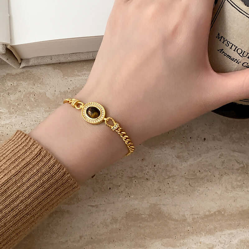 Gold Plated Stone Bracelet