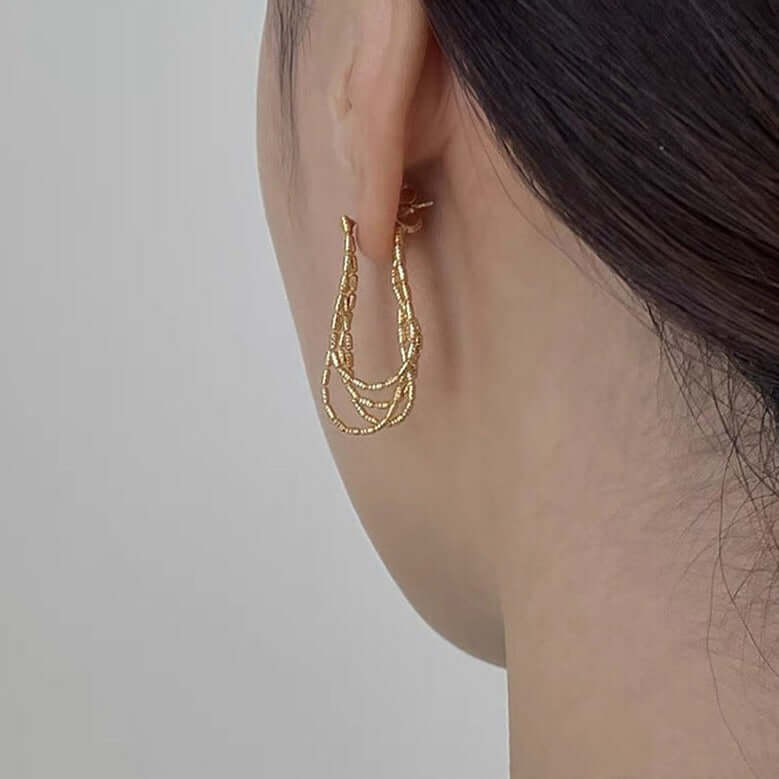 Gold Plated Tassel Earrings 