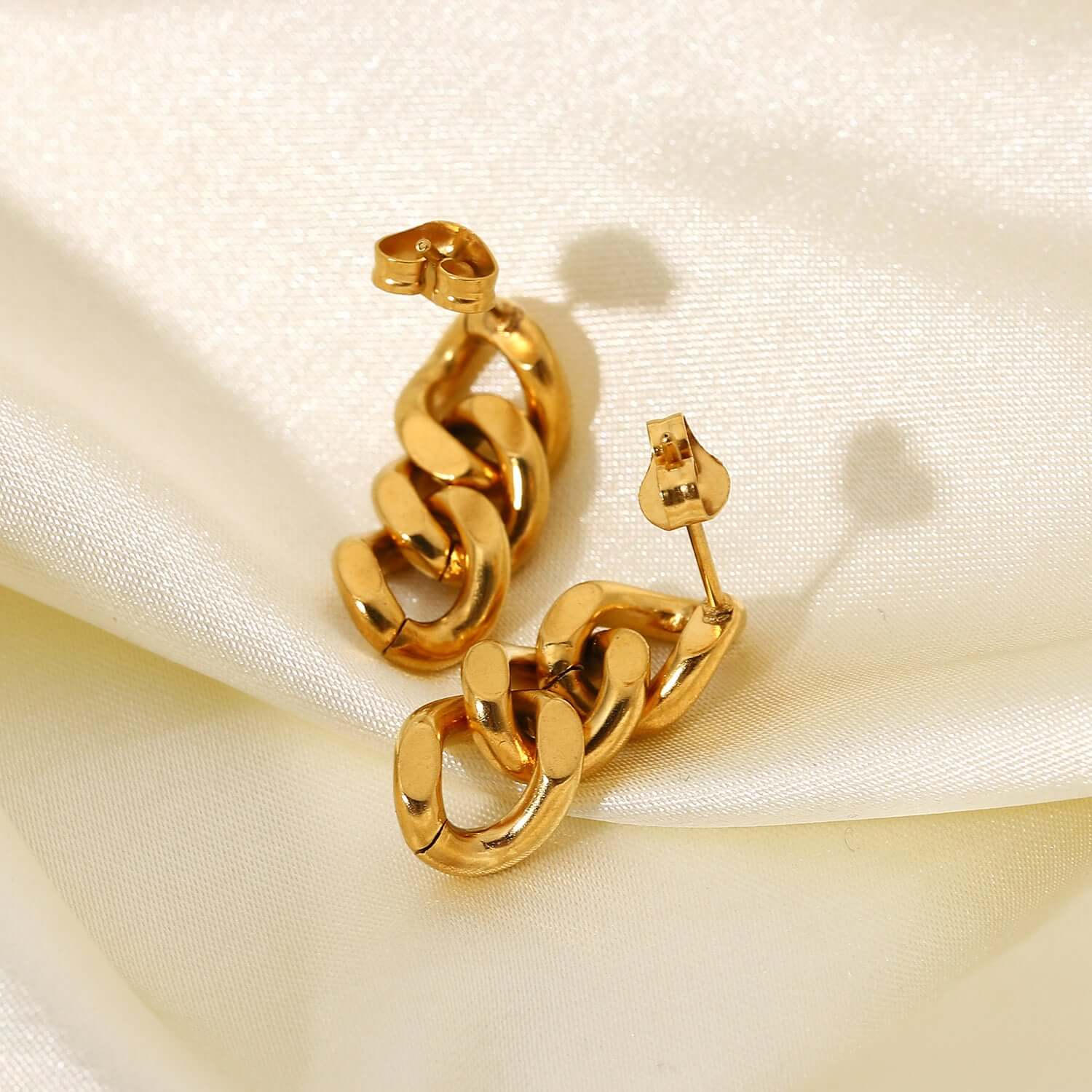 18K Gold Plated Minimal Chain Drop Earrings