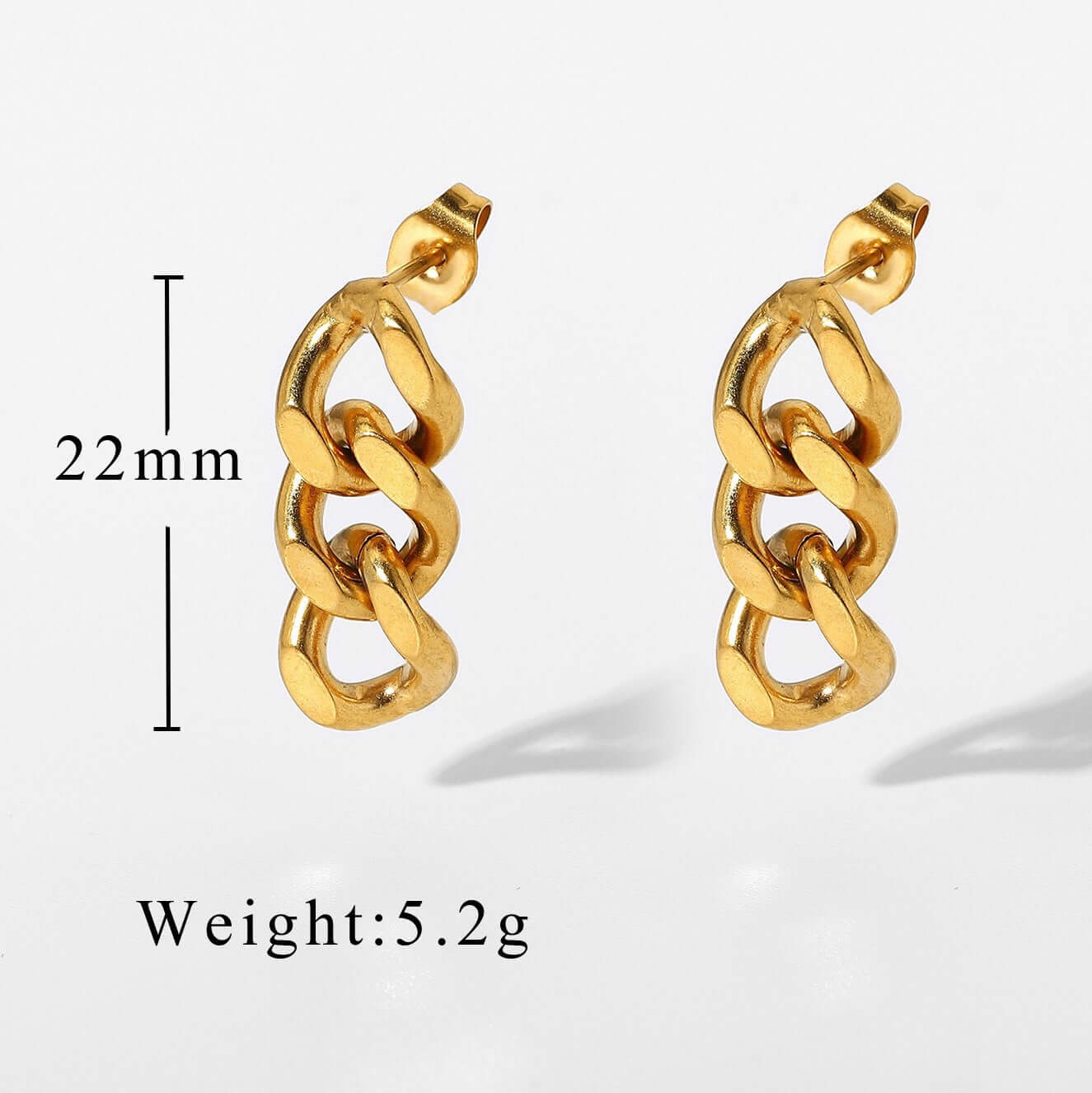 18K Gold Plated Minimal Chain Drop Earrings