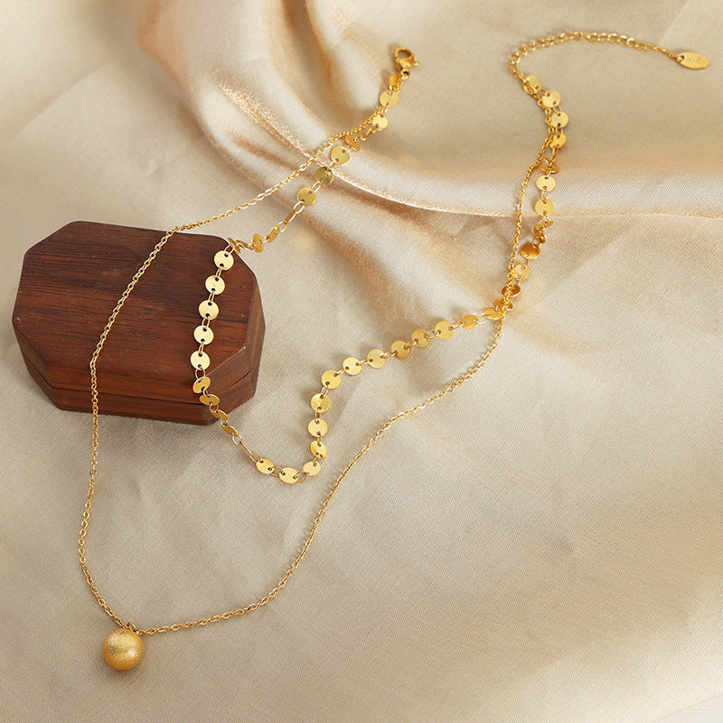 Gold Radiant Ball Layering Necklace