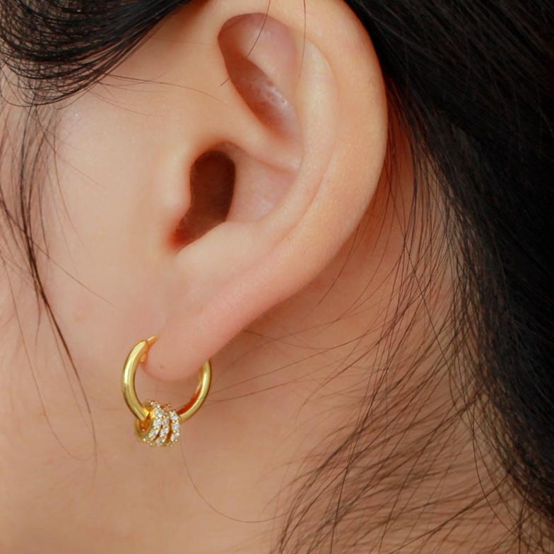 Multi Way Geometric Small Ring Huggie Hoop Earring