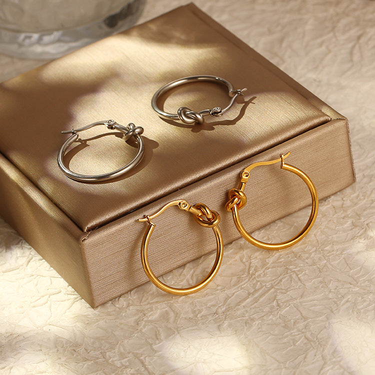 Gold Silver Knot Earrings