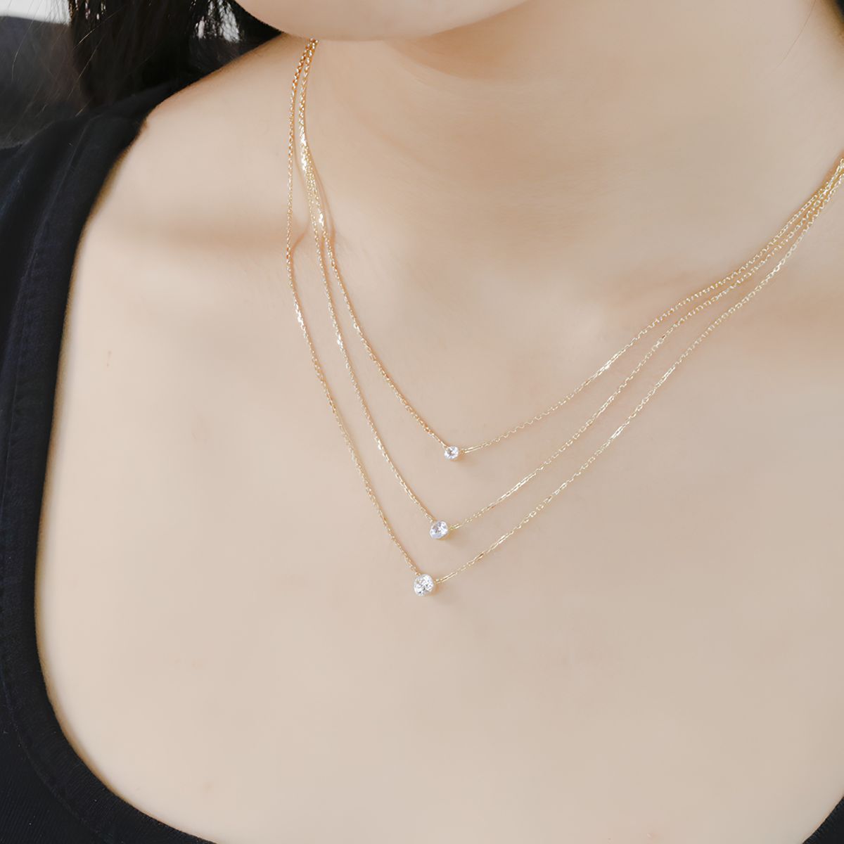 Gold Solitaire Moissanite Pendant Necklace