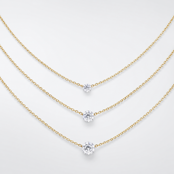 Gold Solitaire Moissanite Pendant Necklace