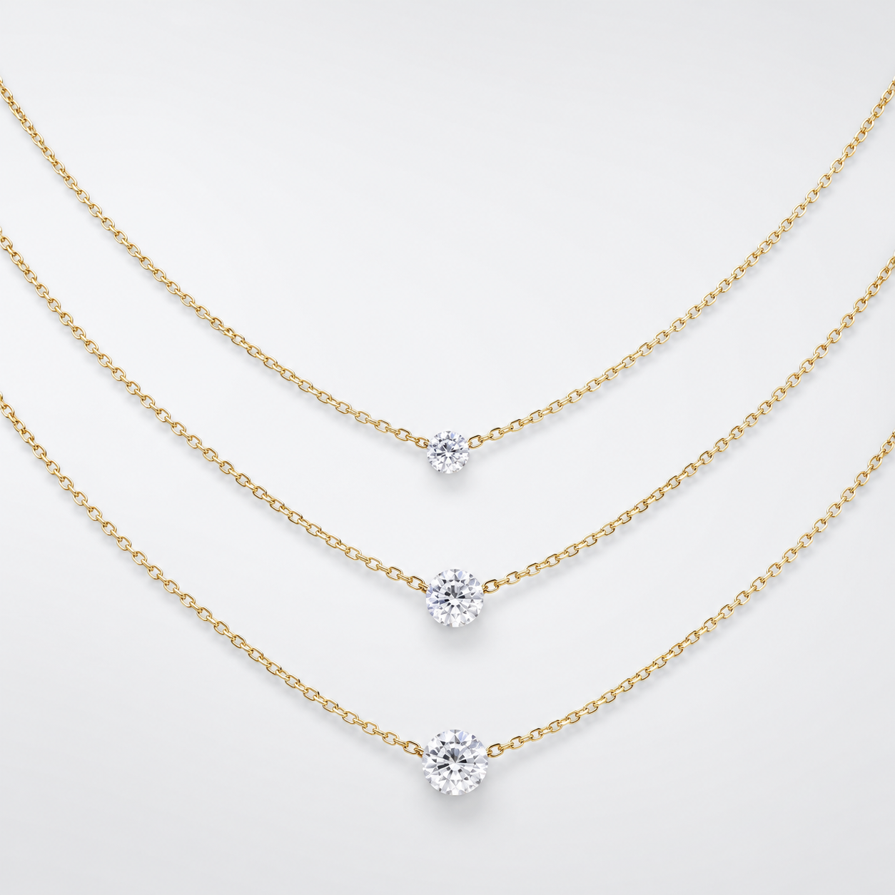 Gold Solitaire Moissanite Pendant Necklace