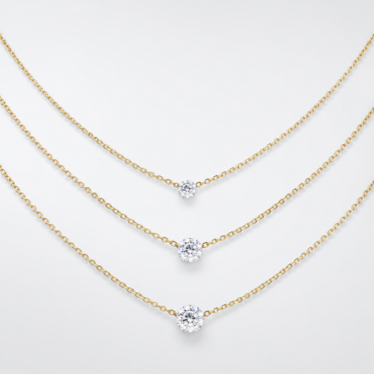 Gold Solitaire Moissanite Pendant Necklace