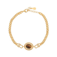 Gold Tiger Eye Twist Cuff Bracelet