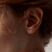 Gold Tiny Opal Stud Earrings