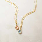 Gold Topaz Citrine Teardrop Necklace