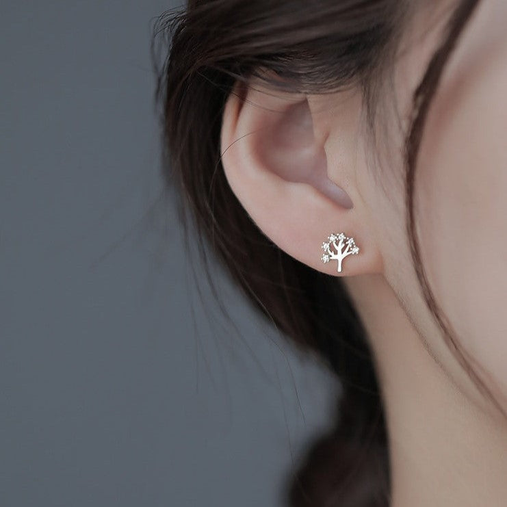 Gold Tree Stud Earring