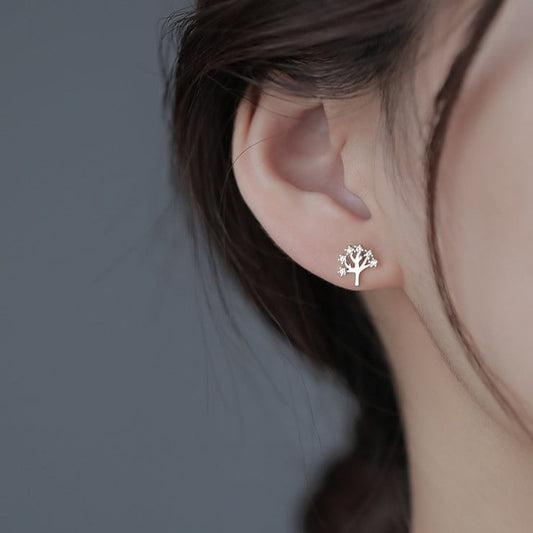 Gold Tree Stud Earring