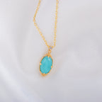 Gold Turquoise Quartz Necklace