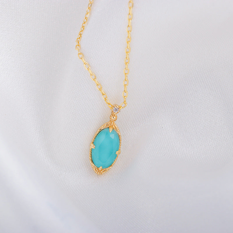 Gold Turquoise Quartz Necklace