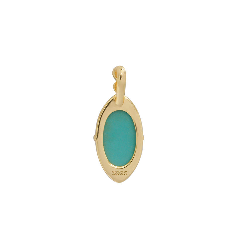 Gold Turquoise Quartz Pendant