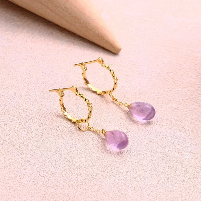 Gold Vermeil Amethyst Earrings