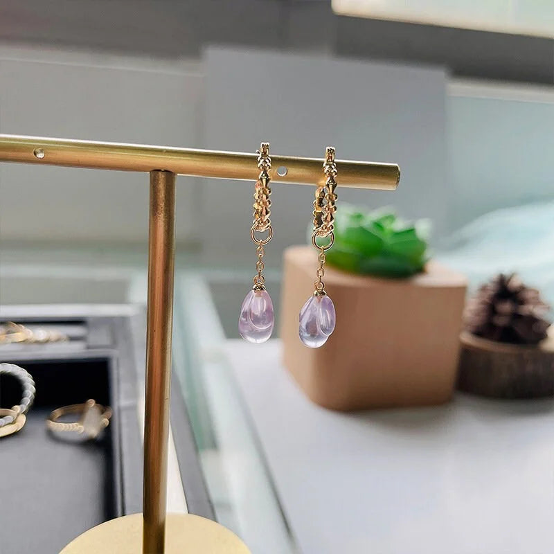 Gold Vermeil Amethyst Teardrop Earrings