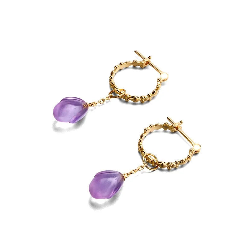 Gold Vermeil Chic Amethyst Earrings