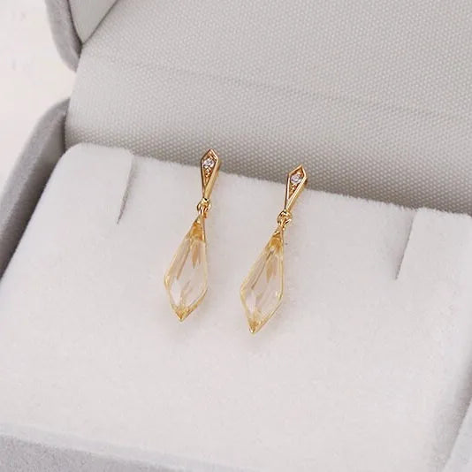 Gold Vermeil Clear Quartz Earrings