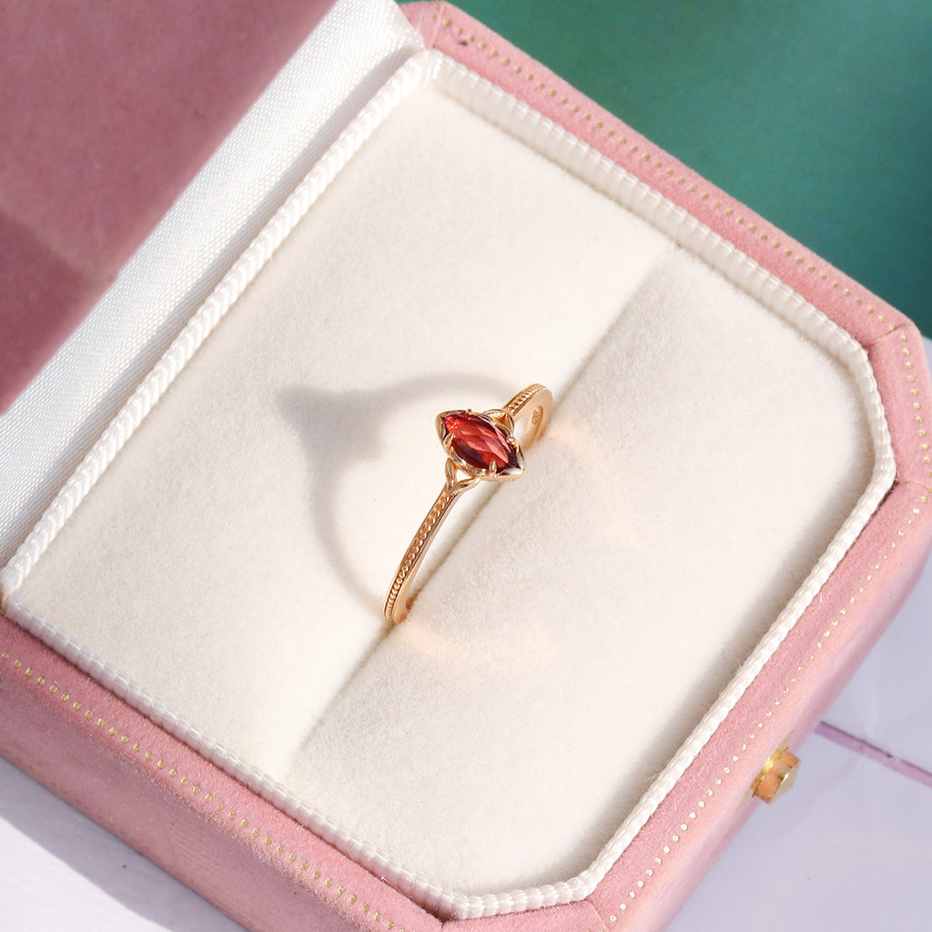 Gold Vermeil Red Garnet Ring