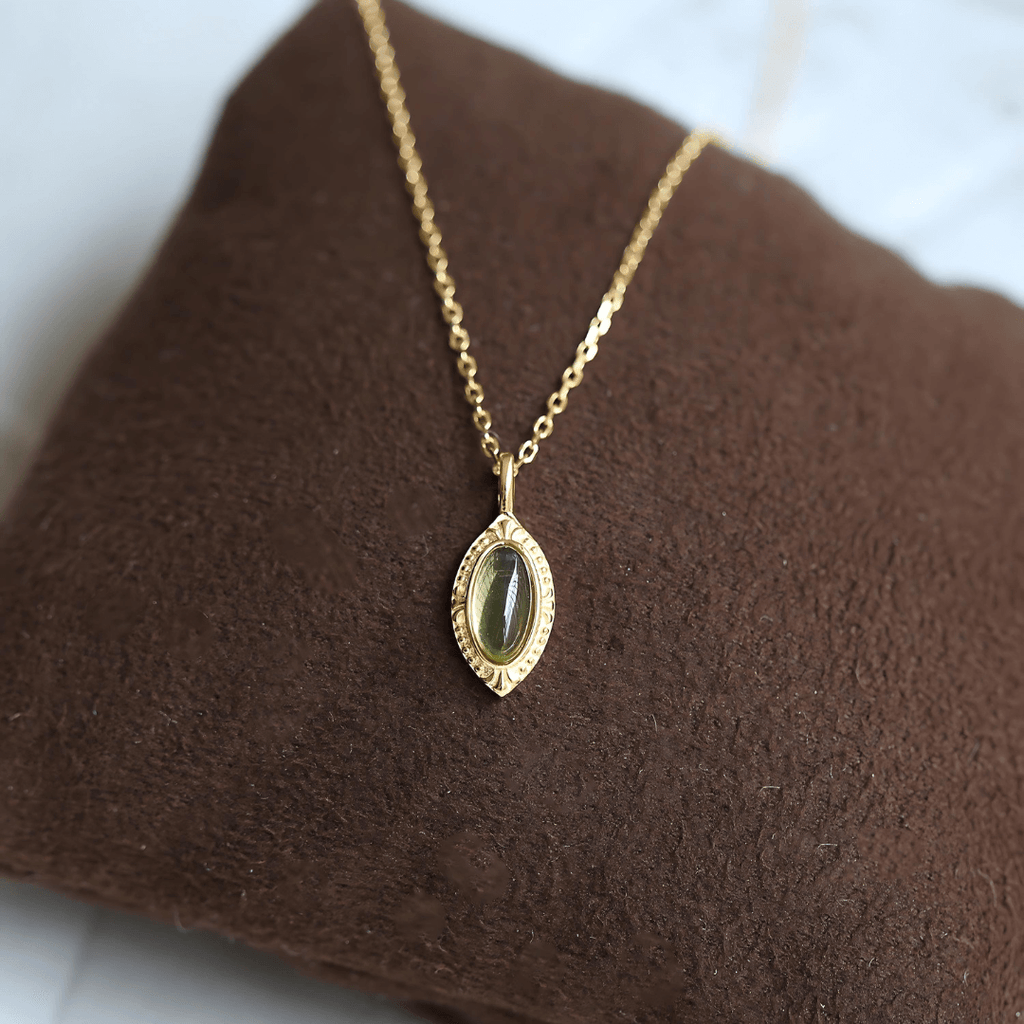 Gold Vintage Peridot Necklace