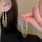 Gold Waterfall Tassel Earrings