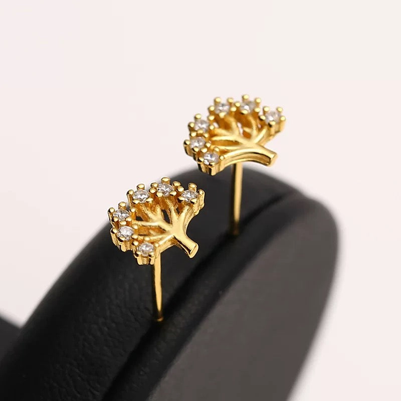 Gold Wishing Tree Stud Earring