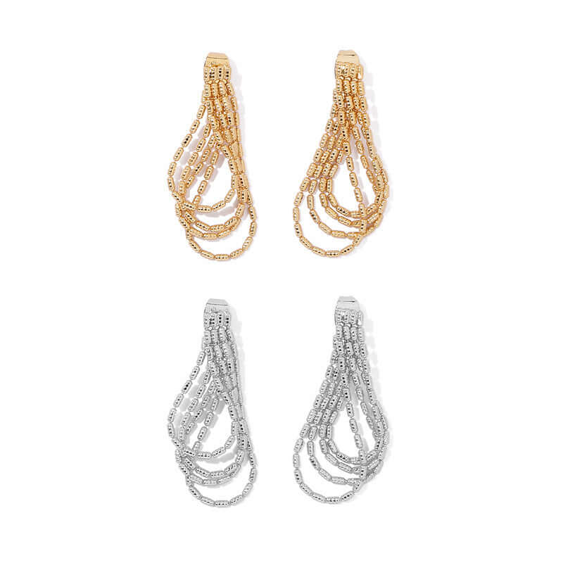 Gold and Silver Layered Earrings 