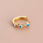 18K Gold Turkish Eye Cartilage Hoop Earring