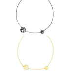 Gothic Black Camellia Rose Choker Necklace 