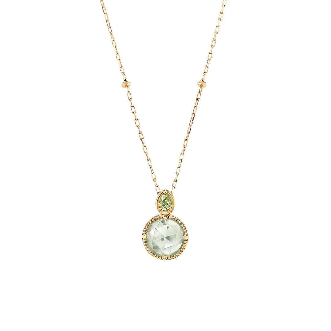 Green Amethyst Birthstone Necklace