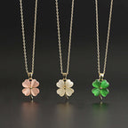 Titanium Four Leaf Clover Pendant Necklace 