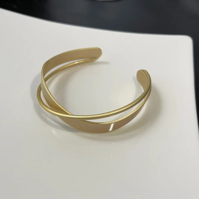 Simple Matte Finish Mobius Bangle Cuff Bracelet | HB685