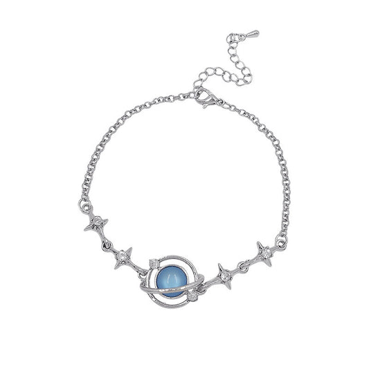 Sterling Silver Celestial Star Charm Bracelet