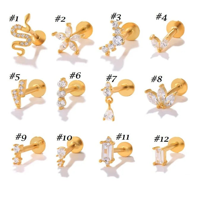 cartilage earrings, piercing jewelry, cartilage piercing, body jewelry, helix piercing, helix earrings, tragus piercing