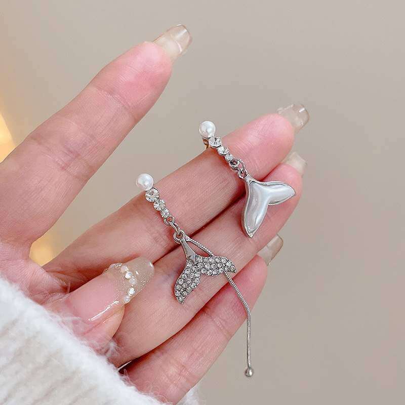 Whale Tail Earrings, Petite Mermaid Tail Ear Clip, Teenager Gifts