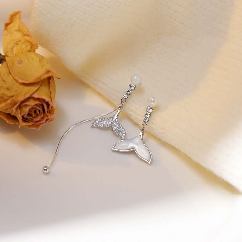 Whale Tail Earrings, Petite Mermaid Tail Ear Clip, Teenager Gifts