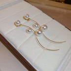 Classic Curve Pearl Long Earrings
