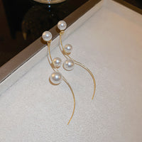Classic Curve Pearl Long Earrings