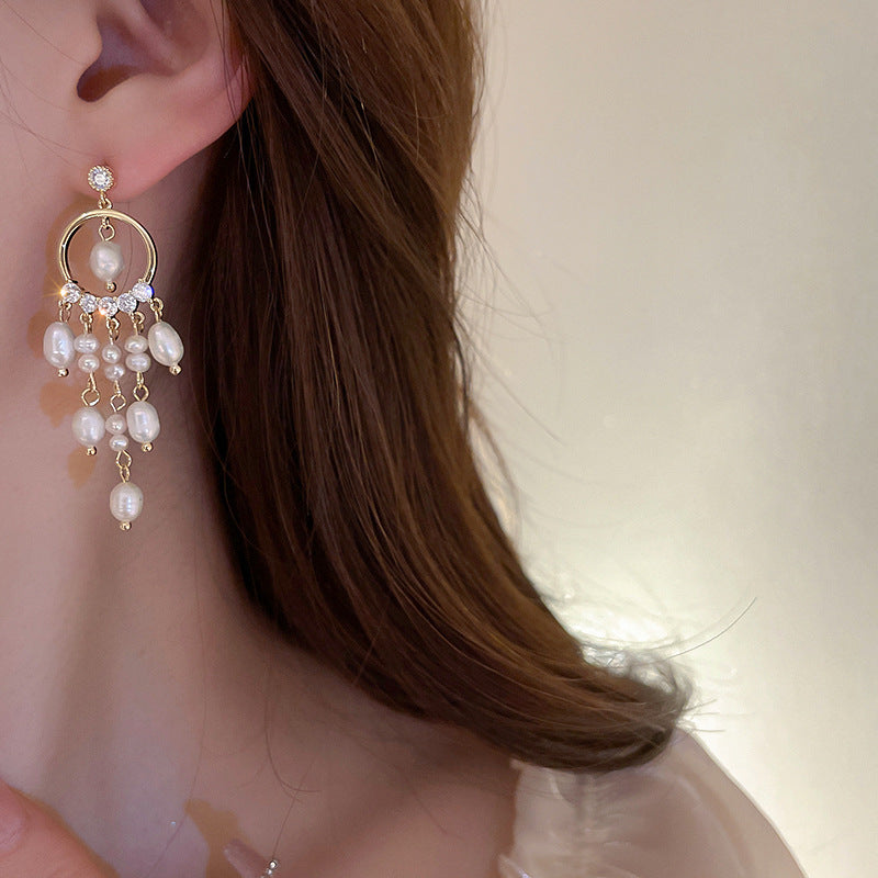 Baroque Freshwater Pearl Chandelier Earrings