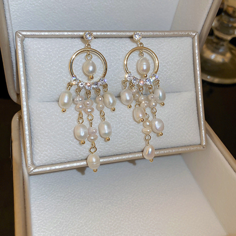 Baroque Freshwater Pearl Chandelier Earrings