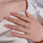 Gold Curved Eternity Stackable V Ring