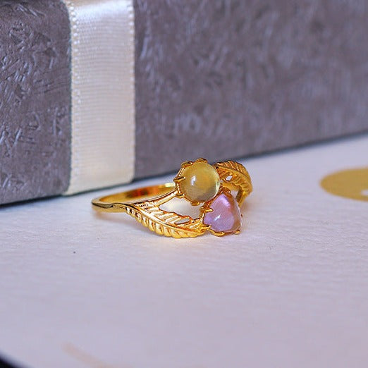 Amethyst Citrine Vine Ring, November Birthstone Ring