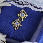 Retro Moonstone Stud Earrings June Birthstone | HJZB-243