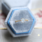 14K Aquamarine Crystal Ring, Aquamarine Twisted Ring