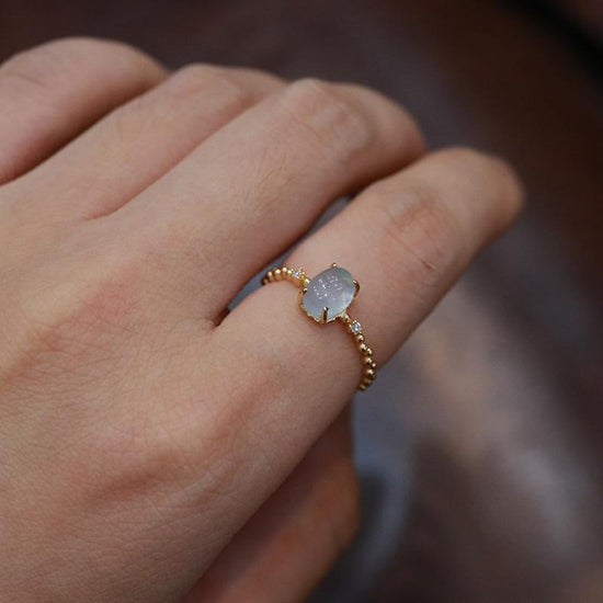 14K Aquamarine Crystal Ring, Aquamarine Twisted Ring
