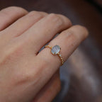 14K Aquamarine Crystal Ring, Aquamarine Twisted Ring