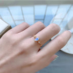 Dainty Pear Shape Moonstone Promise Rings