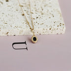 Vintage Black Agate Celestial Ring and Pendant Set