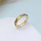 14K Gold Natural Peridot Ring, Eternity Band Ring, Anniversary Gifts